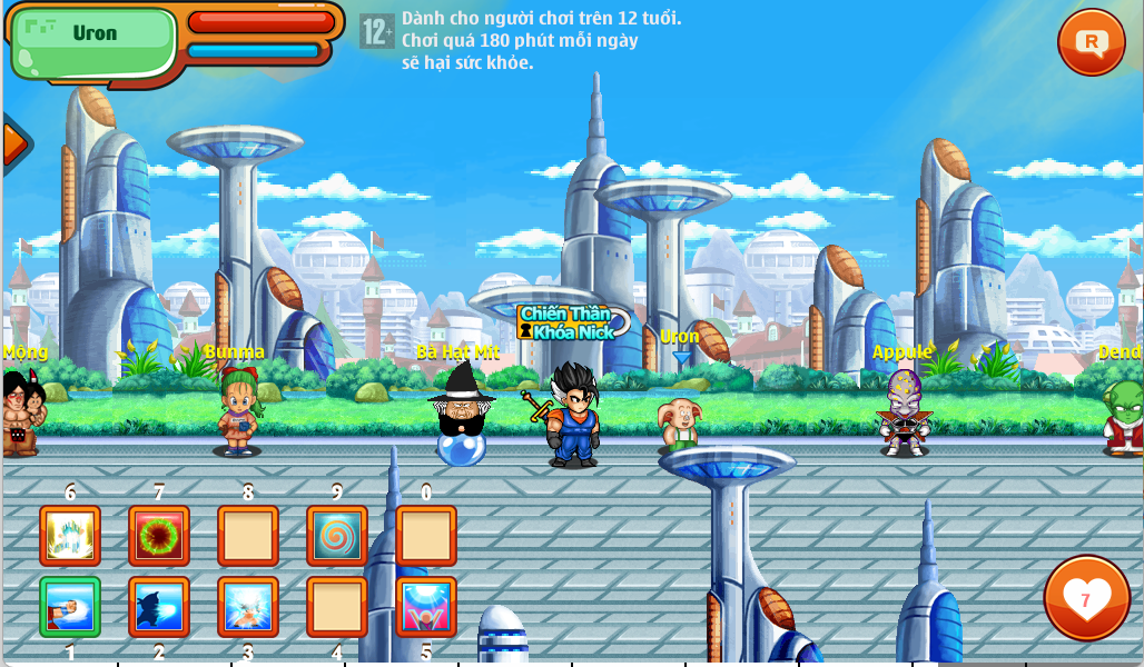 Bản đồ Thành phố Vegeta trong game Ngọc Rồng Ngọc Rồng Kaido