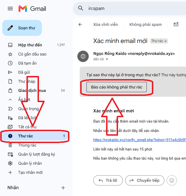 Chức năng Mã bảo vệ và Xác thực Email